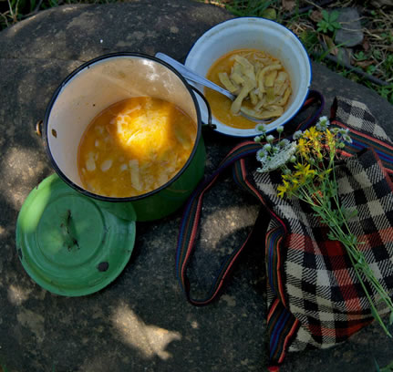 Zamă de păstăi acrite cu mere